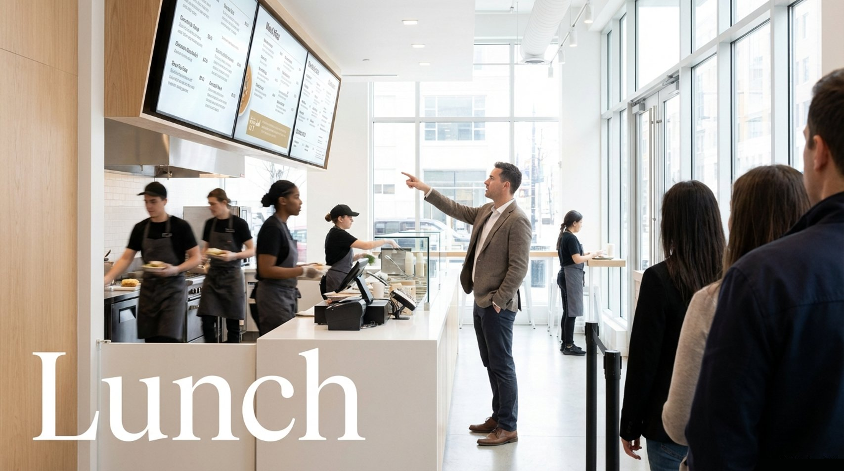 Lunch — Focused, productive atmosphere